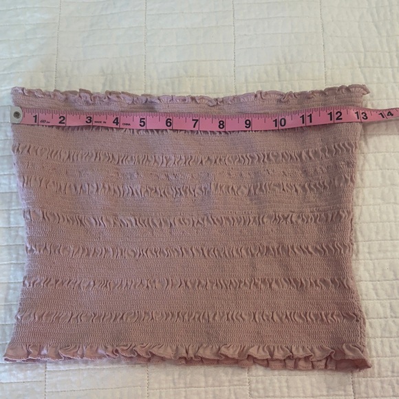 Aeropostale Small Smocked Pink Ruffled Tube Top Coquette Girl Balletcore NWOT - Picture 5 of 6